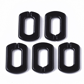 Opaque Acrylic Linking Rings, Quick Link Connectors, for Cross Chains Making, Rectangle