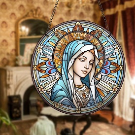 Virgin Mary Acrylic Window Hanging Ornaments, Suncatcher Home Window Decoration