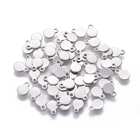 Ion Plating(IP) 304 Stainless Steel Charms, Flat Round, Stamping Blank Tag