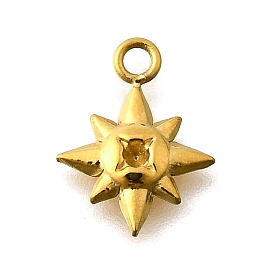 304 Настройки горный хрусталь из нержавеющей стали кулон, ионное покрытие (ip), звезда очарование