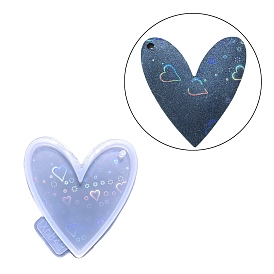 Valentine's Day DIY Pendant Silicone Molds, Laser Style Resin Casting Molds, For UV Resin, Epoxy Resin Jewelry Making, Heart
