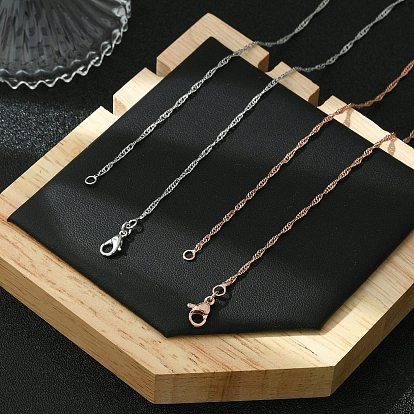 1.5мм стойка покрытие латунь сингапур цепи ожерелья для женщин мужчин, без кадмия и без свинца, сплав застежка, долговечный