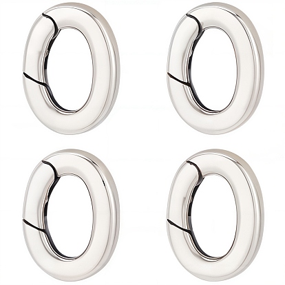 4 шт 925 Таиланд стерлингового серебра пружинные воротные кольца, овальные