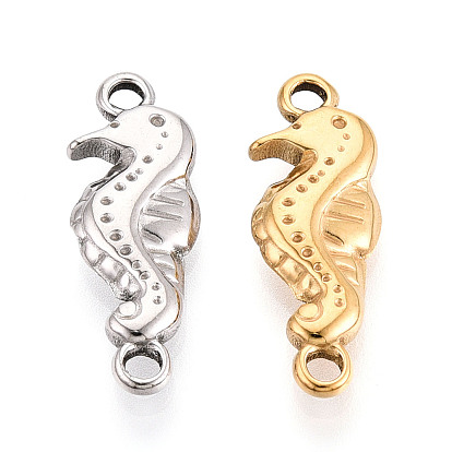 304 оправы для кабошонов из нержавеющей стали, ионное покрытие (ip), морской конек