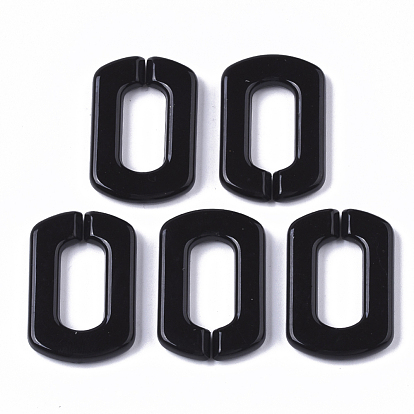 Opaque Acrylic Linking Rings, Quick Link Connectors, for Cross Chains Making, Rectangle