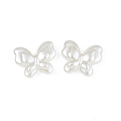 ABS Plastic Imitation Pearl Beads, Butterfly