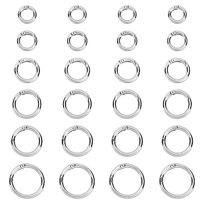 24 шт 6 стили пружинные кольца из цинкового сплава, кольцо