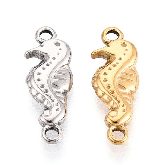 304 оправы для кабошонов из нержавеющей стали, ионное покрытие (ip), морской конек