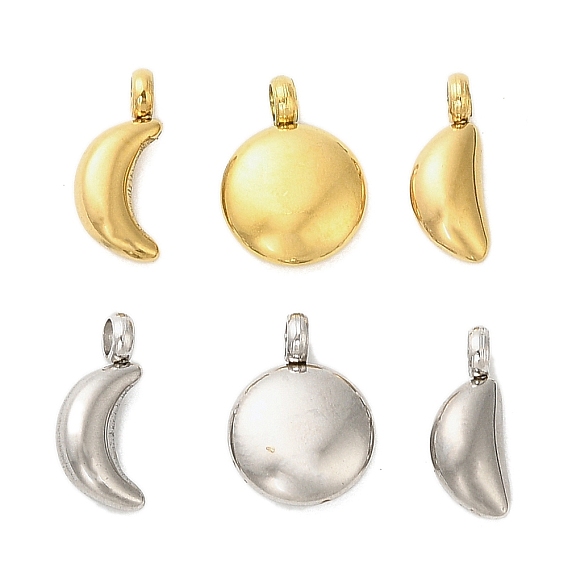 304 прелести нержавеющей стали, ионное покрытие (ip), плоский круглый и лунный шарм