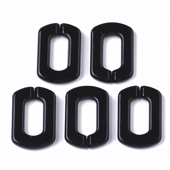 Opaque Acrylic Linking Rings, Quick Link Connectors, for Cross Chains Making, Rectangle