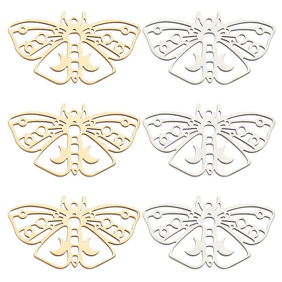 12 шт. 2 цвета 201 подвески из нержавеющей стали, моль