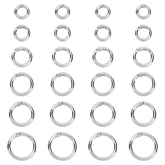 24 шт 6 стили пружинные кольца из цинкового сплава, кольцо