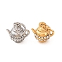 304 Stainless Steel Rhinestone Pendants, Teapot Charms