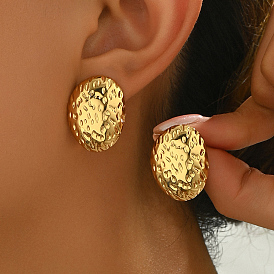 201 серьги-гвоздики неправильной овальной формы из нержавеющей стали