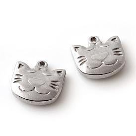 201 Stainless Steel Kitten Pendants, Cat Head Shape