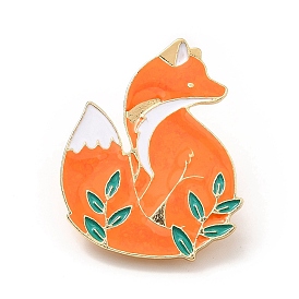 Fox Enamel Pin, Golden Alloy Badge for Backpack Clothes, Cadmium Free & Lead Free