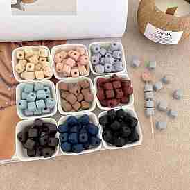 Прорезиненные непрозрачные акриловые европейские бусины, бусины с большим отверстием, кубические