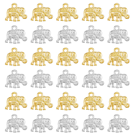 120шт 2 цвета металлический сплав подвески, слон