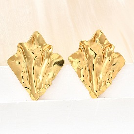 304 серьги-гвоздики с ромбами из нержавеющей стали, вакуумное покрытие pvd, сложить очарование