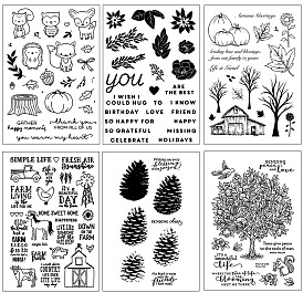 Autumn Silicone Stamps, for DIY Scrapbooking, Photo Album Decorative, Cards Making, Stamp Sheets
