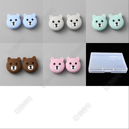 10 pcs 5 couleurs perles de silicone, Bear Head