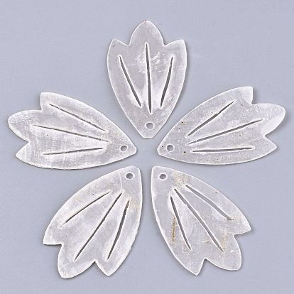 Natural Capiz Shell Pendants, Leaf