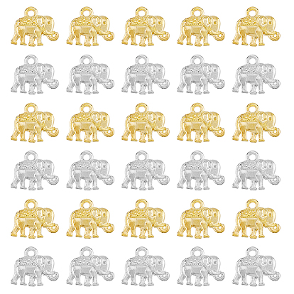 120шт 2 цвета металлический сплав подвески, слон