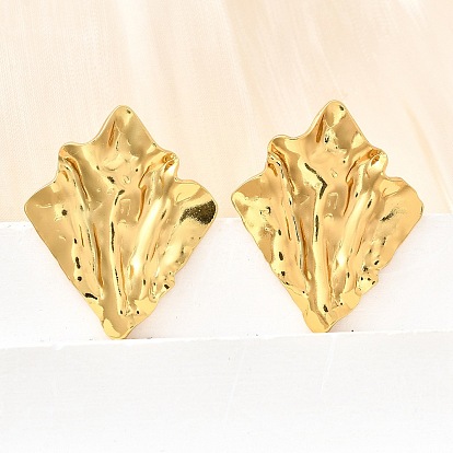 304 серьги-гвоздики с ромбами из нержавеющей стали, вакуумное покрытие pvd, сложить очарование