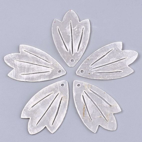 Natural Capiz Shell Pendants, Leaf