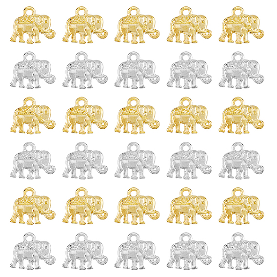 120шт 2 цвета металлический сплав подвески, слон