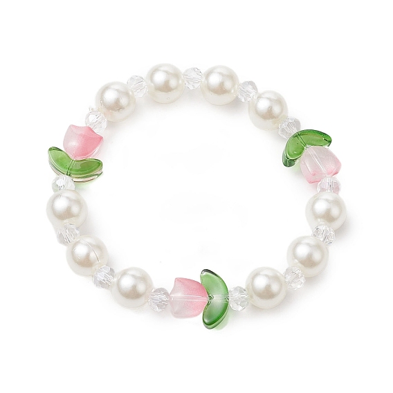 Браслеты из искусственной жемчужины, ручной работы бусины, цветок