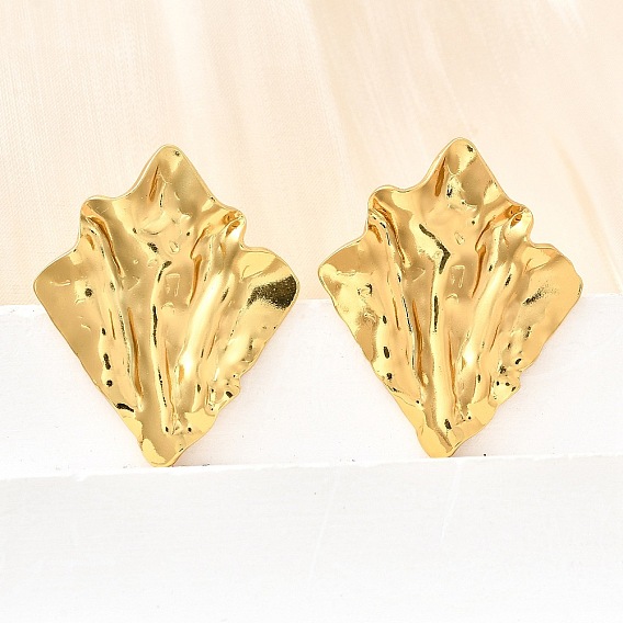 304 серьги-гвоздики с ромбами из нержавеющей стали, вакуумное покрытие pvd, сложить очарование