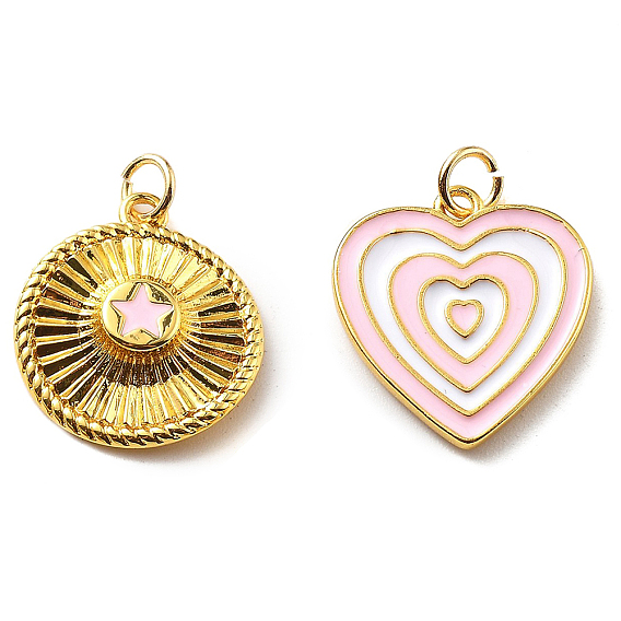 Латунь эмаль подвески, с целью перехода в кольце, реальный 18 k позолоченный