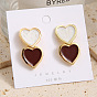 Charming and Chic Heart-Shaped Oil Drop Earrings for Women with Unique Design