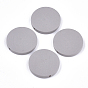 Painted Natural Wood Beads, Flat Round