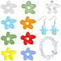 27 pcs 9 couleurs perles de chalumeau faites à la main, fleur