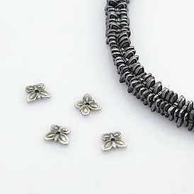 Electroplate Non-magnetic Synthetic Hematite Beads Strands, Butterfly, 6x6x1mm, Hole: 0.5mm, about 452pcs/strand, 15.7 inch