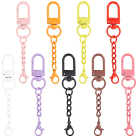 54Pcs Spray Painted Iron Swivel Clasps, with Zinc Alloy Spring Gate Rings