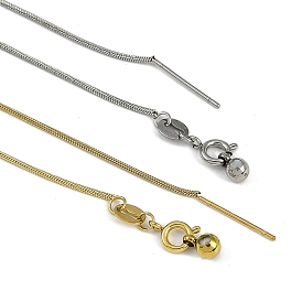 201 нержавеющей стали круглого змея цепи ожерелья, регулируемые слайдер ожерелья для женщин и мужчин, ионное покрытие (ip)