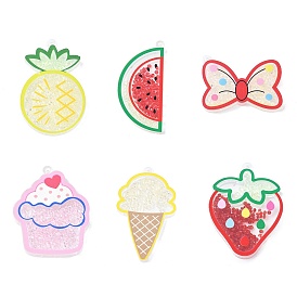 Прозрачные акриловые подвески с принтом, плавающие подвески, с акриловой