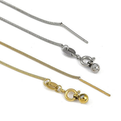 201 нержавеющей стали круглого змея цепи ожерелья, регулируемые слайдер ожерелья для женщин и мужчин, ионное покрытие (ip)