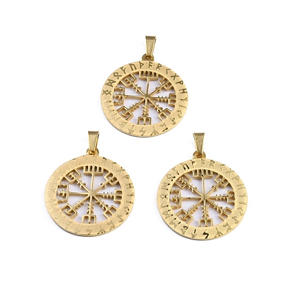 201 подвески-амулеты с компасом Norse Viking из нержавеющей стали, плоско-круглые