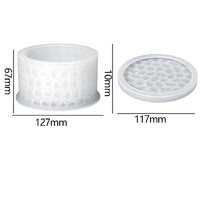 DIY Stackable Bumpy Flat Round Storage Box Food Grade Silicone Molds, Resin Casting Molds, For UV Resin, Epoxy Resin Craft Making