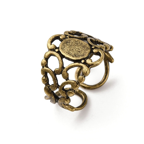 Латунные кольца хвостовиков, регулируемые филигранные пустым кольцом, 18 mm , лоток: 7x9 mm