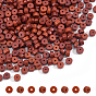 Rouge naturel perles de jaspe brins, perles heishi, Plat rond / disque