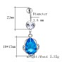 Brass Cubic Zirconia Navel Ring, Belly Rings, with 304 Stainless Steel Bar, Cadmium Free & Lead Free, Drop