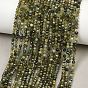 Бусы из натурального зеленого турмалина, круглые, граненые