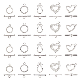 Brass Toggle Clasps, Mixed Shapes