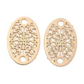 Long-Lasting Plated Brass Connector Charms, Hollow Oval Links