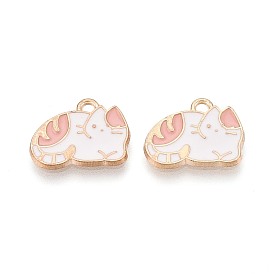 Подвески из сплава и эмали, форма кошки, без кадмия и без свинца, золотой свет